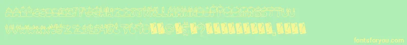 Fonte Tastysundae – fontes amarelas em um fundo verde