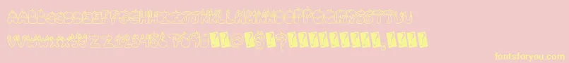 Tastysundae Font – Yellow Fonts on Pink Background