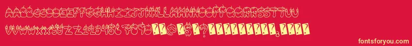 Tastysundae Font – Yellow Fonts on Red Background