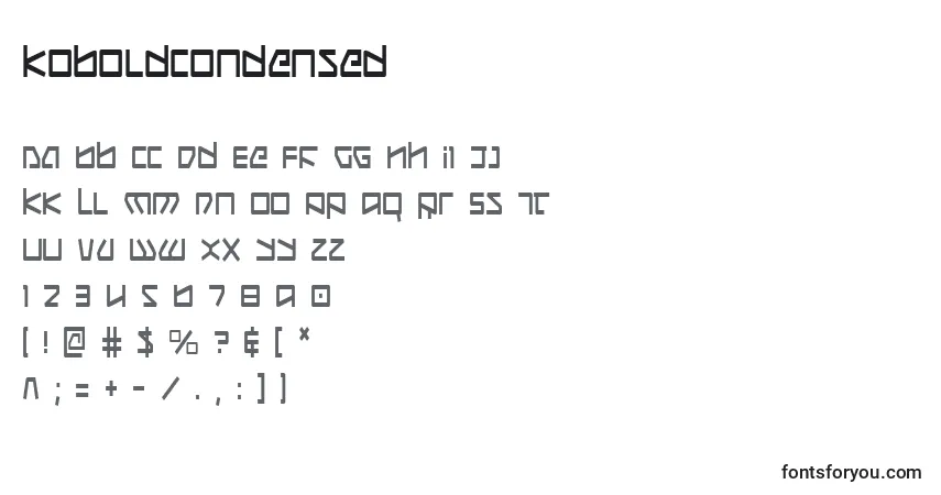 Шрифт KoboldCondensed – алфавит, цифры, специальные символы