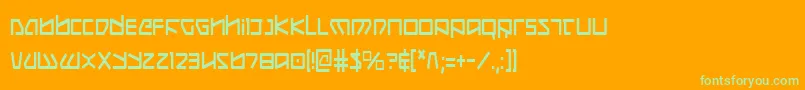 フォントKoboldCondensed – オレンジの背景に緑のフォント