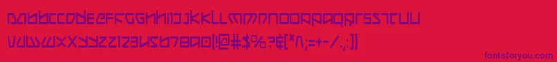 KoboldCondensed-fontti – violetit fontit punaisella taustalla