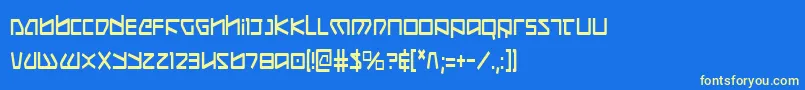 フォントKoboldCondensed – 黄色の文字、青い背景