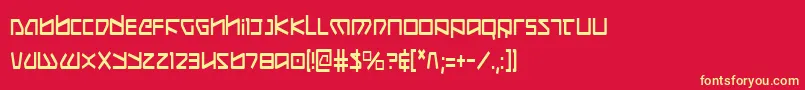 フォントKoboldCondensed – 黄色の文字、赤い背景