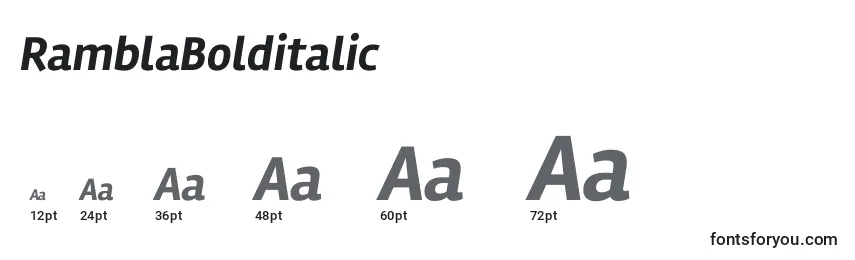 RamblaBolditalic Font Sizes