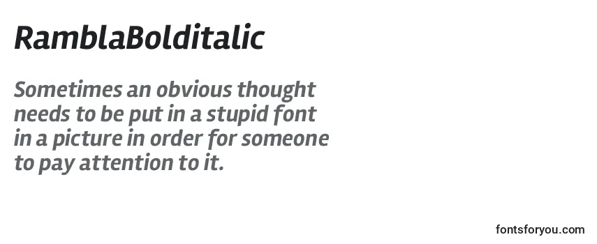 Review of the RamblaBolditalic Font
