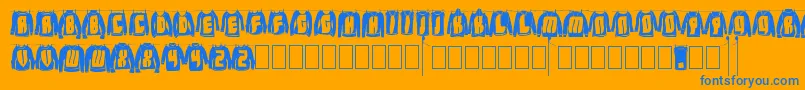 LaundryDay Font – Blue Fonts on Orange Background