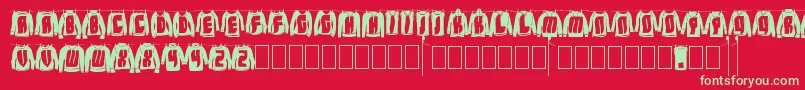 LaundryDay Font – Green Fonts on Red Background