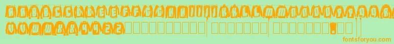 LaundryDay Font – Orange Fonts on Green Background