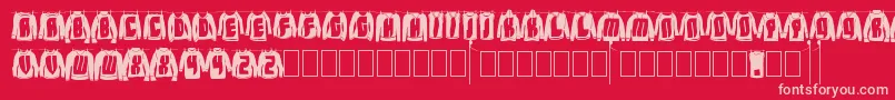 LaundryDay Font – Pink Fonts on Red Background