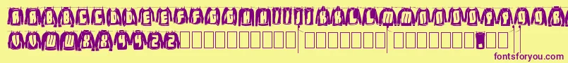 LaundryDay Font – Purple Fonts on Yellow Background