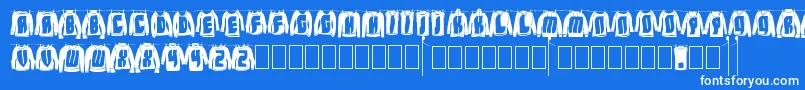 LaundryDay Font – White Fonts on Blue Background