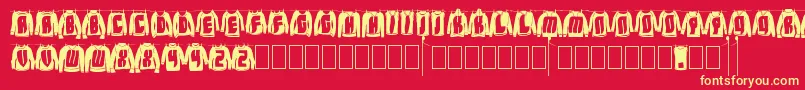 LaundryDay Font – Yellow Fonts on Red Background