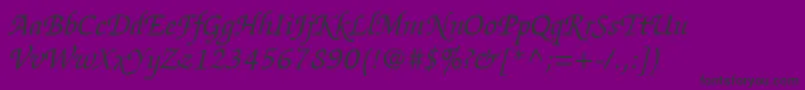 フォントItcZapfChanceryLtItalic – 紫の背景に黒い文字