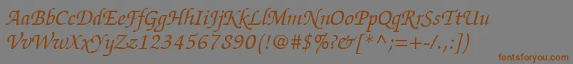 ItcZapfChanceryLtItalic Font – Brown Fonts on Gray Background