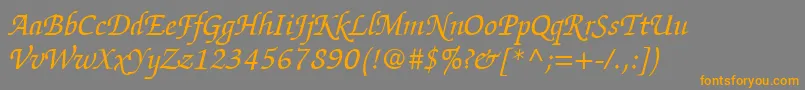ItcZapfChanceryLtItalic Font – Orange Fonts on Gray Background