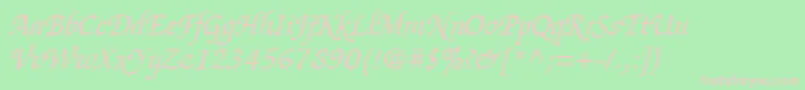 ItcZapfChanceryLtItalic Font – Pink Fonts on Green Background