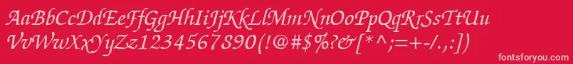 ItcZapfChanceryLtItalic Font – Pink Fonts on Red Background