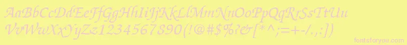 ItcZapfChanceryLtItalic Font – Pink Fonts on Yellow Background
