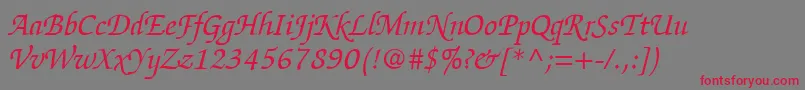ItcZapfChanceryLtItalic Font – Red Fonts on Gray Background