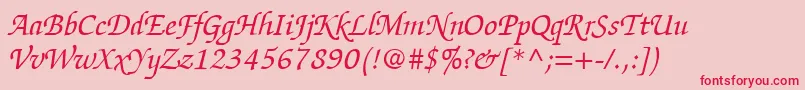 ItcZapfChanceryLtItalic Font – Red Fonts on Pink Background