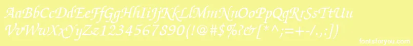 ItcZapfChanceryLtItalic Font – White Fonts on Yellow Background