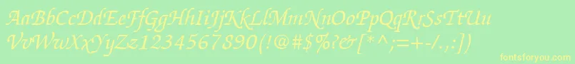 ItcZapfChanceryLtItalic Font – Yellow Fonts on Green Background
