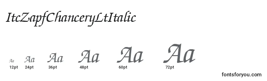 Размеры шрифта ItcZapfChanceryLtItalic