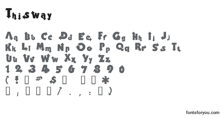 Czcionka Thisway – alfabet, cyfry, specjalne znaki