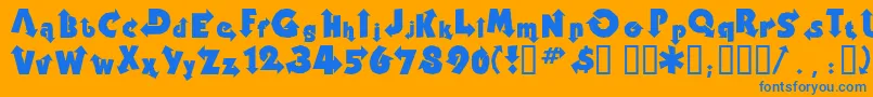 フォントThisway – オレンジの背景に青い文字