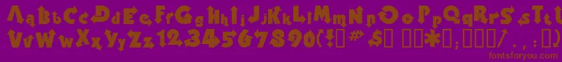 フォントThisway – 紫色の背景に茶色のフォント