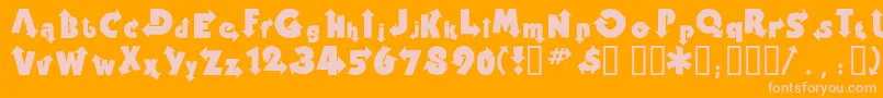 Thisway Font – Pink Fonts on Orange Background