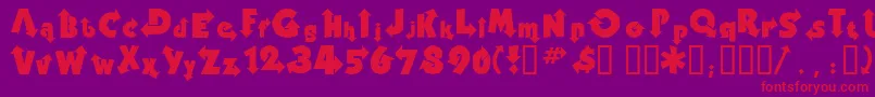 Thisway Font – Red Fonts on Purple Background