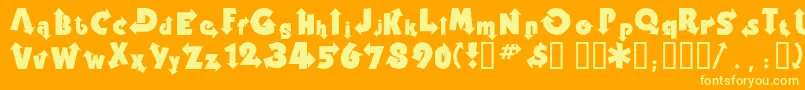 Thisway Font – Yellow Fonts on Orange Background