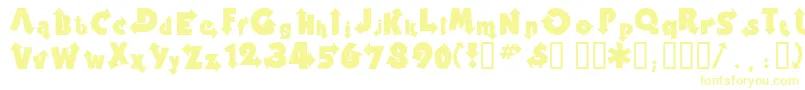 Thisway-Schriftart – Gelbe Schriften auf weißem Hintergrund