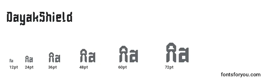 Размеры шрифта DayakShield (109133)