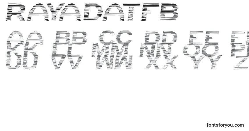 Schriftart RayadaTfb – Alphabet, Zahlen, spezielle Symbole