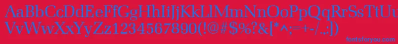 MarseilleRegular Font – Blue Fonts on Red Background