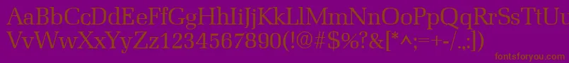 MarseilleRegular Font – Brown Fonts on Purple Background