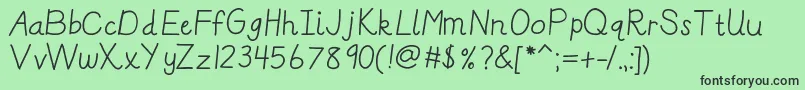 Kbreallydnealie Font – Black Fonts on Green Background