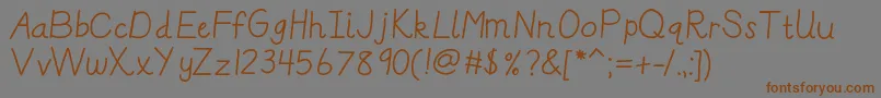 Kbreallydnealie Font – Brown Fonts on Gray Background