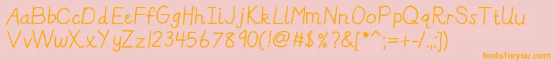 Шрифт Kbreallydnealie – оранжевые шрифты на розовом фоне