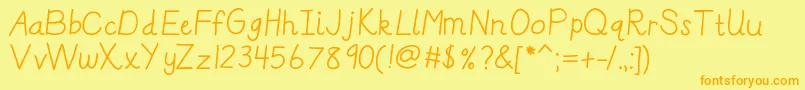 Kbreallydnealie Font – Orange Fonts on Yellow Background