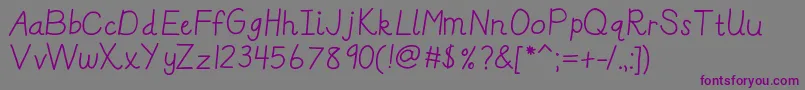 Kbreallydnealie Font – Purple Fonts on Gray Background