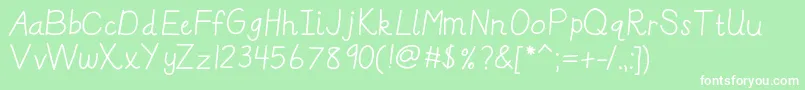 Kbreallydnealie Font – White Fonts on Green Background