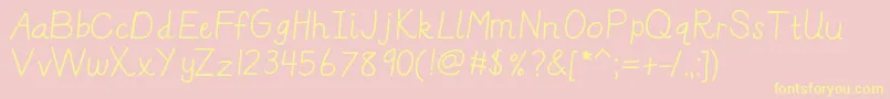 Kbreallydnealie Font – Yellow Fonts on Pink Background