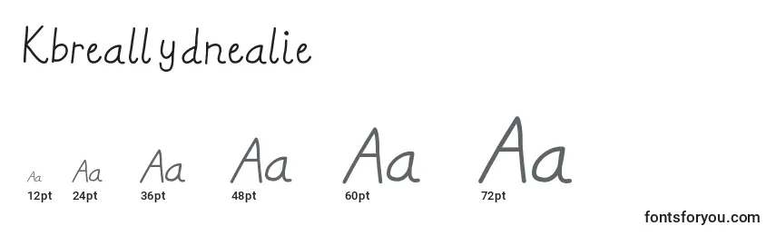 Размеры шрифта Kbreallydnealie