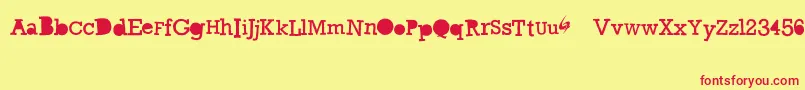 GycentiumGoespop Font – Red Fonts on Yellow Background