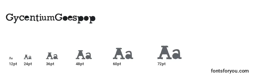 GycentiumGoespop Font Sizes