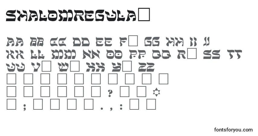 A fonte ShalomRegular – alfabeto, números, caracteres especiais